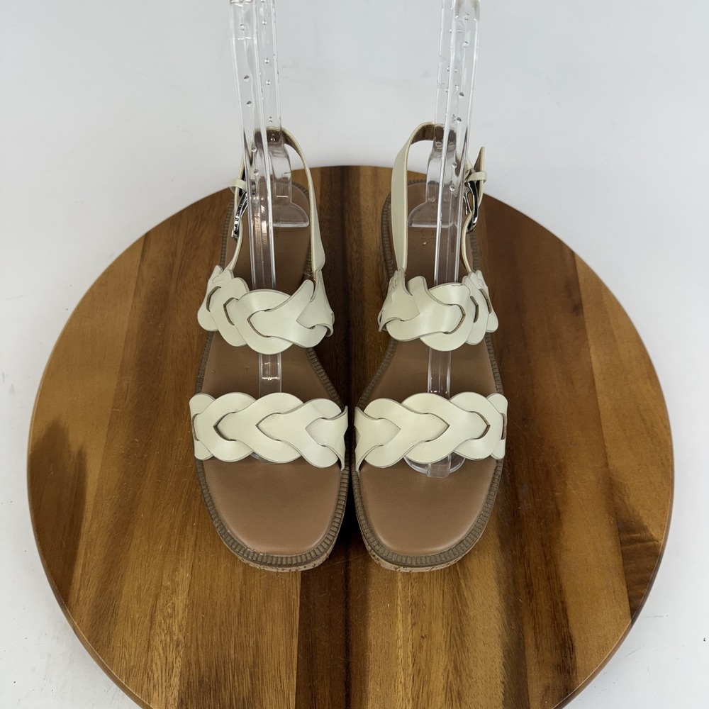 New Womens Nordstrom Rack Pennie Taupe Faux Leather Platform Sandals Size 10‎ M